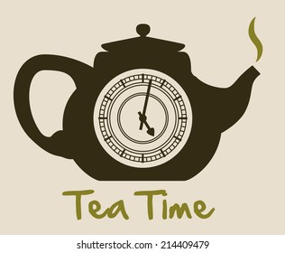 tea design over beige background vector illustration