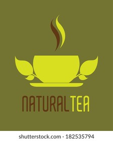 tea design over green background, vector illustration