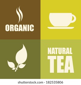 tea design over green background, vector illustration