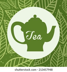 tea design over green background vector illustration
