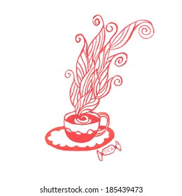 Tea doodle illustration.