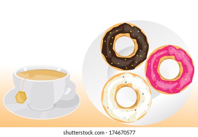 Tea with doughnuts