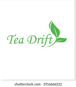 Tea Drift Green Leaf Logo 
