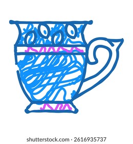 tea drink cup doodle icon sketch vector. tea drink cup sign. isolated symbol illustration