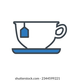 Tea drink in glass icon vector on trendy style for design and print
