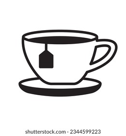 Tea drink in glass icon vector on trendy style for design and print