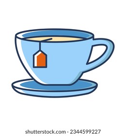 Bebida de té en un vector de icono de vidrio sobre el estilo de moda para el diseño y la impresión