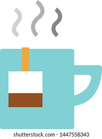 Tea drink icon in flat minimal style