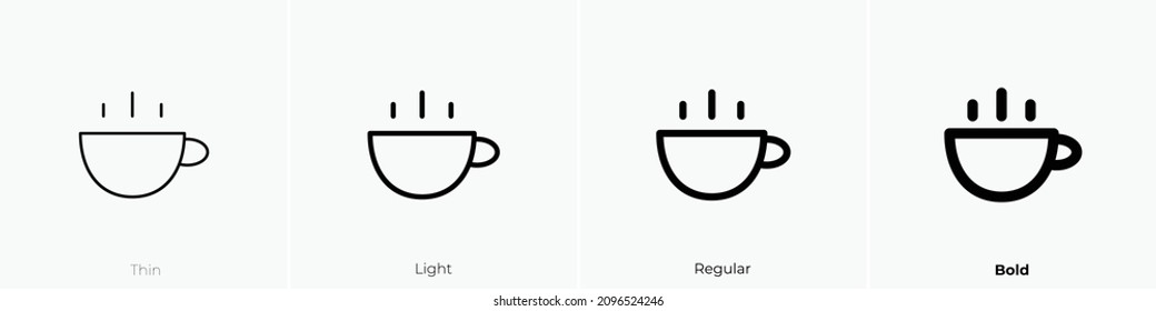 tea drink icon. Thin, Light Regular And Bold style design isolated on white background