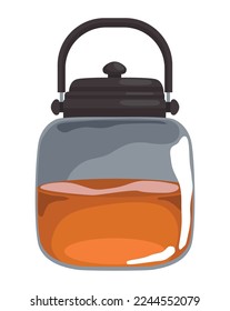 bebida de té en un icono de frasco