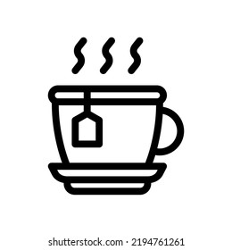 tea drink line icon illustration vector graphic