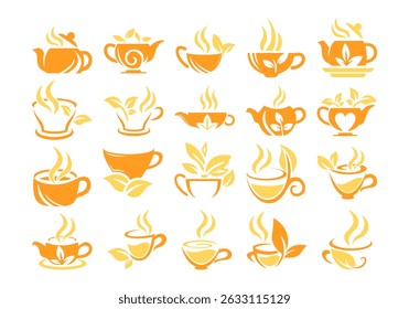 Tea Drink Logo Element Set