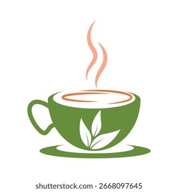 Ilustración de icono de logotipo de bebida de té