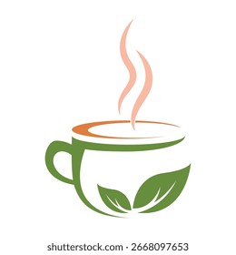 Ilustración de icono de logotipo de bebida de té