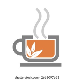 Tea drink logo  icon illustration