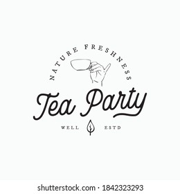 Tea drink party feminine hand with manner