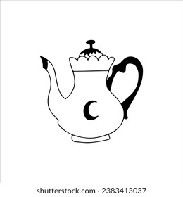 tea drink pot vector illustration