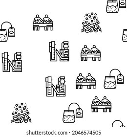 Ilustración de líneas delgadas con un vector de producción de té sin problemas
