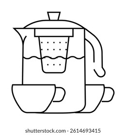 tea drink for relax line icon vector. tea drink for relax sign. isolated contour symbol black illustration