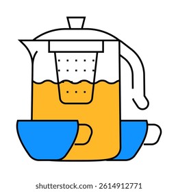 tea drink for relax line icon vector. tea drink for relax sign. isolated symbol illustration
