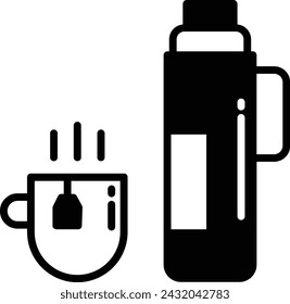 Tea Drinks glyph and line vector illustration