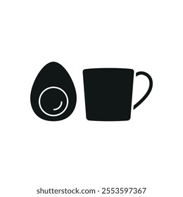 Tea and egg set food icon vector basic design simple and modern concept graphic