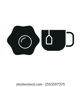 Tea and egg set food icon vector basic design simple and modern concept graphic