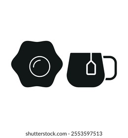 Tea and egg set food icon vector basic design simple and modern concept graphic