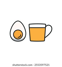 Tea and egg set food icon vector basic design simple and modern concept graphic