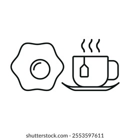 Tea and egg set food icon vector basic design simple and modern concept graphic