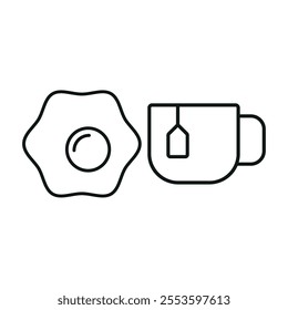 Tea and egg set food icon vector basic design simple and modern concept graphic