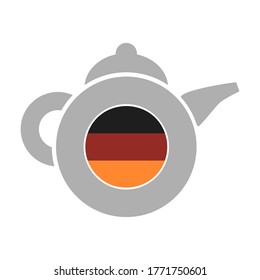 Tea emblem template and design element for tea shop, restauran. Teapot abstract illustration. Flag of the Germany