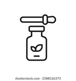 Tea Essence Outline Icon Vector Illustration