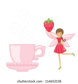 Tea fairy with strawberry tea