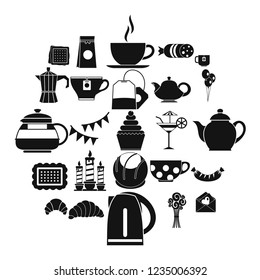 Tea fight icons set. Simple set of 25 tea fight vector icons for web isolated on white background