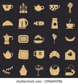Tea fight icons set. Simple set of 25 tea fight vector icons for web for any design
