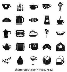 Tea fight icons set. Simple set of 25 tea fight vector icons for web isolated on white background
