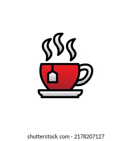 Tea With Filled Line Icon Vector Illustration 