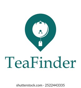 localização do café do chá localizaçãodesign de logotipo minimalista plano