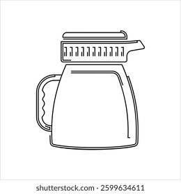 Tea Flask Icon, Hot Liquid Thermos Flask Icon Vector Art Illustration