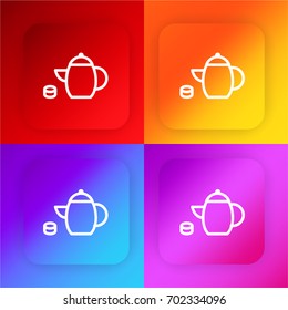 Tea four color gradient app icon set
