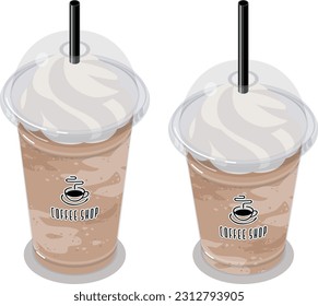 Tea Frappe Takeout Isometric Vector Illustration