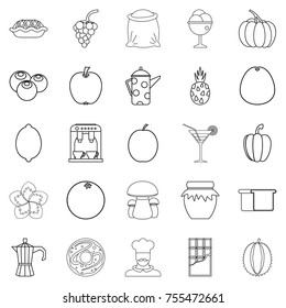 Tea garden icons set. Outline set of 25 tea garden vector icons for web isolated on white background