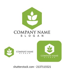 Tea garden logo and symbol vector