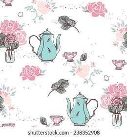 Tea Garden Party Seamless Pattern