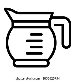 Tea glass jug icon. Outline tea glass jug vector icon for web design isolated on white background