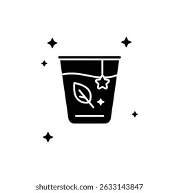 Tea Glass with Leaf and Starburst Design for Tea Drink