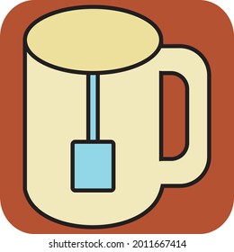Tea glass mug, illustration, vector on a white background.