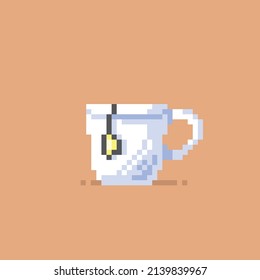 Teeglas in Pixelstil