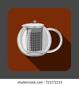 Tea glass pot concept background. Cartoon illustration of tea glass pot vector concept background for web design